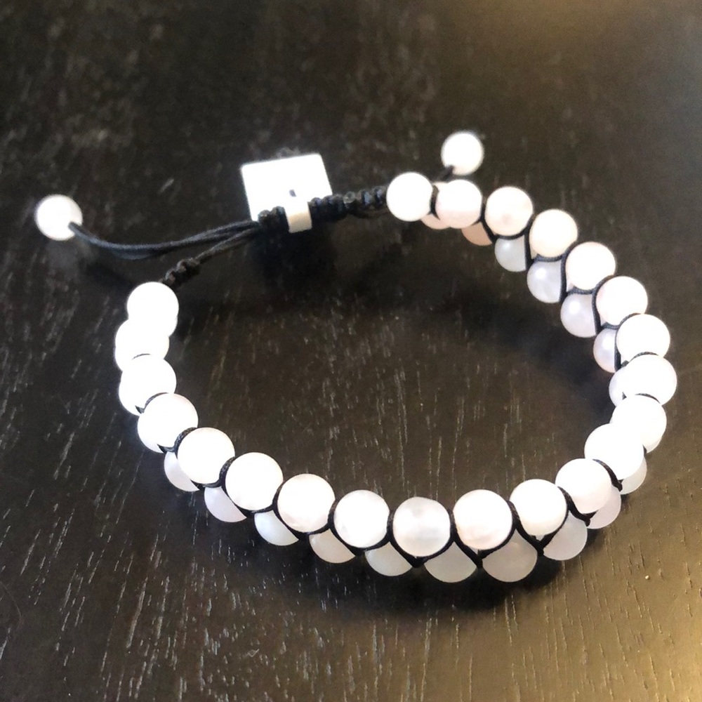 Rose quartz double adjustable bracelet